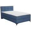 Polsterbett mit Bettkasten 100x200 Freddie Blau - Blau/Schwarz, KONVENTIONELL, Textil (100/200cm)