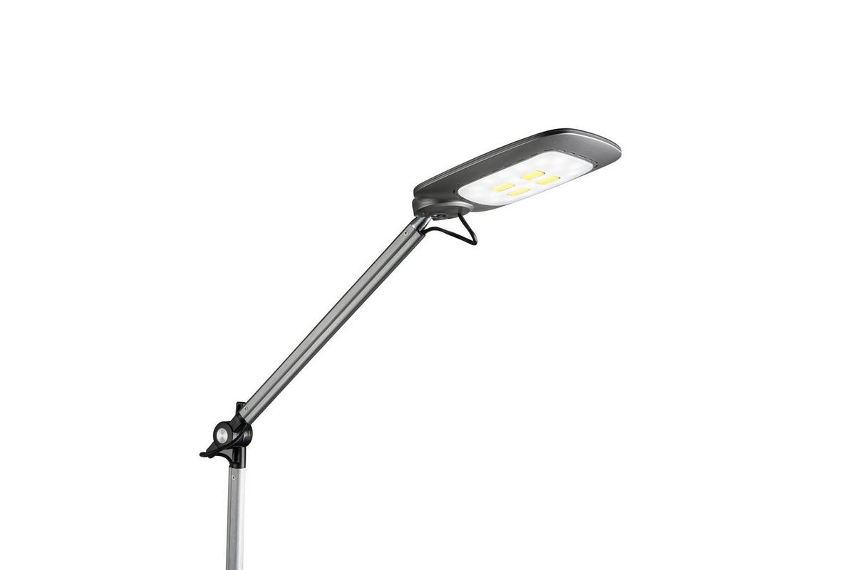 LED-Tischlampe Pattaya Grau mit Flexarm, 4-Fach Schaltbar - Schwarz/Grau, Design, Kunststoff/Metall (49/17,9/96cm) - Globo
