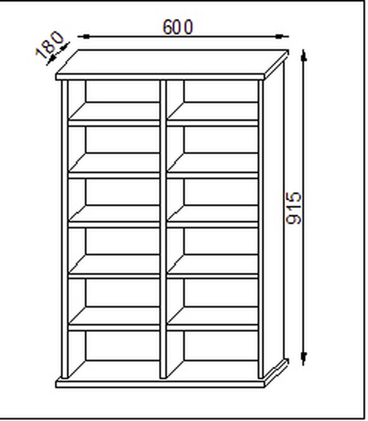 CD Regal Ronul 60 cm Buche Dekor - Buchefarben, KONVENTIONELL, Holzwerkstoff (60/91,5/18cm) - MID.YOU