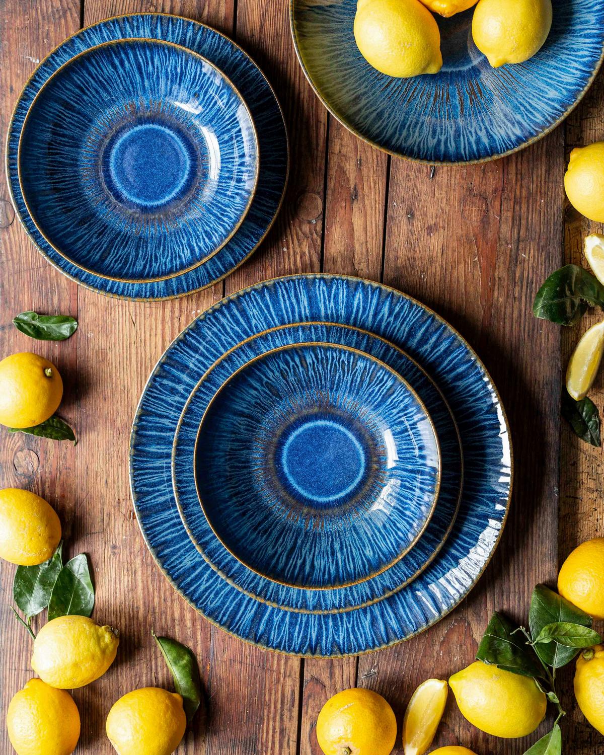 Kombiserviceset 16 -teilig. ca. 275 ml, Steinzeug - Blau, Basics, Keramik - Gipfelstück