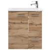 Waschtischkombi Matteo B: Ca. 50 Cm Eiche Dekor - Eichefarben/Weiß Hochglanz, MODERN, Keramik/Holzwerkstoff (50cm) - MID.YOU