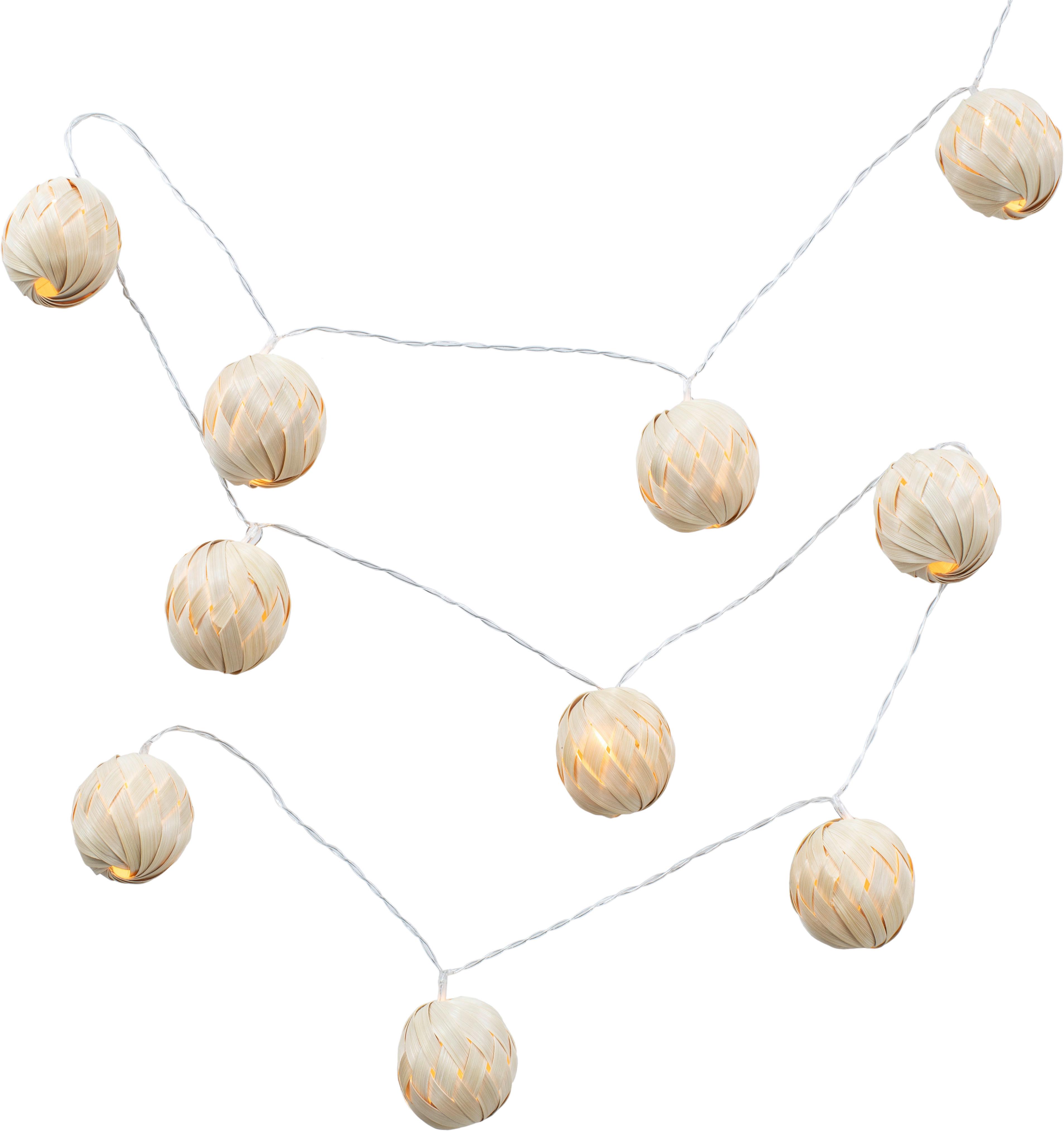 Svetelná reťaz BAMBOO - prírodná farba, kov/textil (210cm) - Mömax