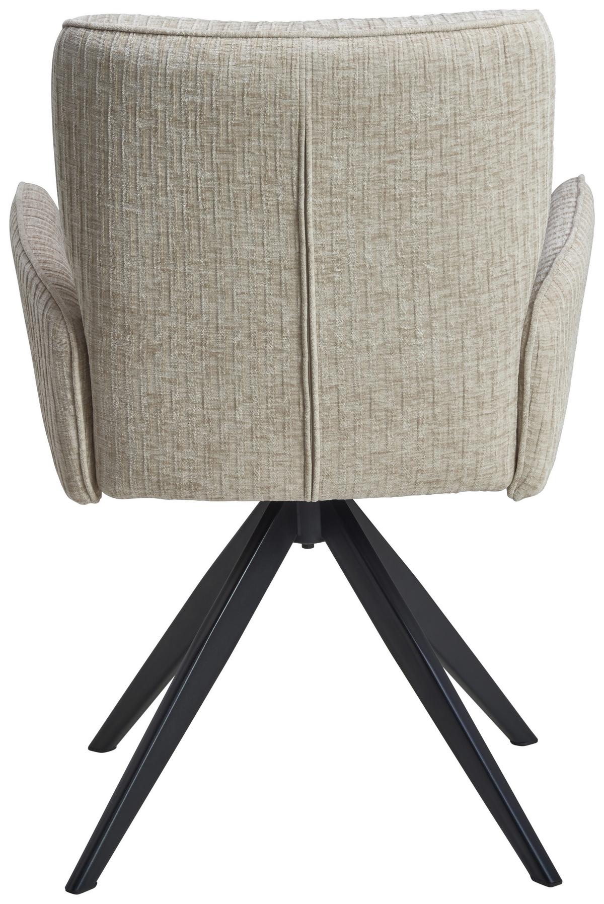 Armlehnstuhl Xilo Schwarz/beige Gepolstert - Beige/Schwarz, LIFESTYLE, Holz/Textil (60/89/63cm) - MID.YOU