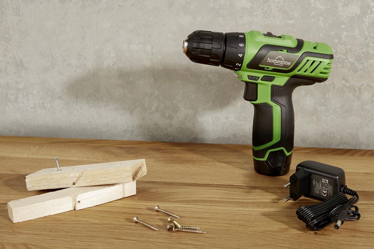 Akkuschrauber Kilian 12V 1.400 U/Min LED-Licht, Grün - Schwarz/Grün, Kunststoff/Metall (18/18/5cm) - Homezone