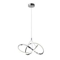 LED-Hängeleuchte Loop Klar Chromfarben L: 50 cm - Klar/Chromfarben, Design, Glas/Metall (50/50/150cm)