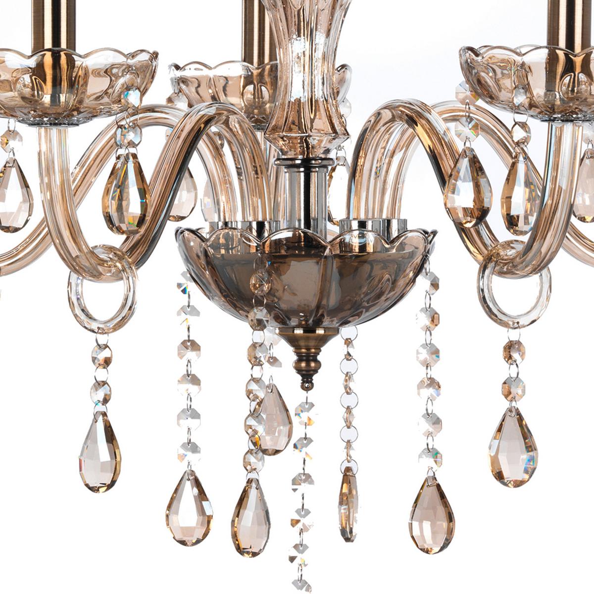 Kronleuchter 809/5 Linda - Bernsteinfarben, KONVENTIONELL, Glas/Metall (67/100cm)