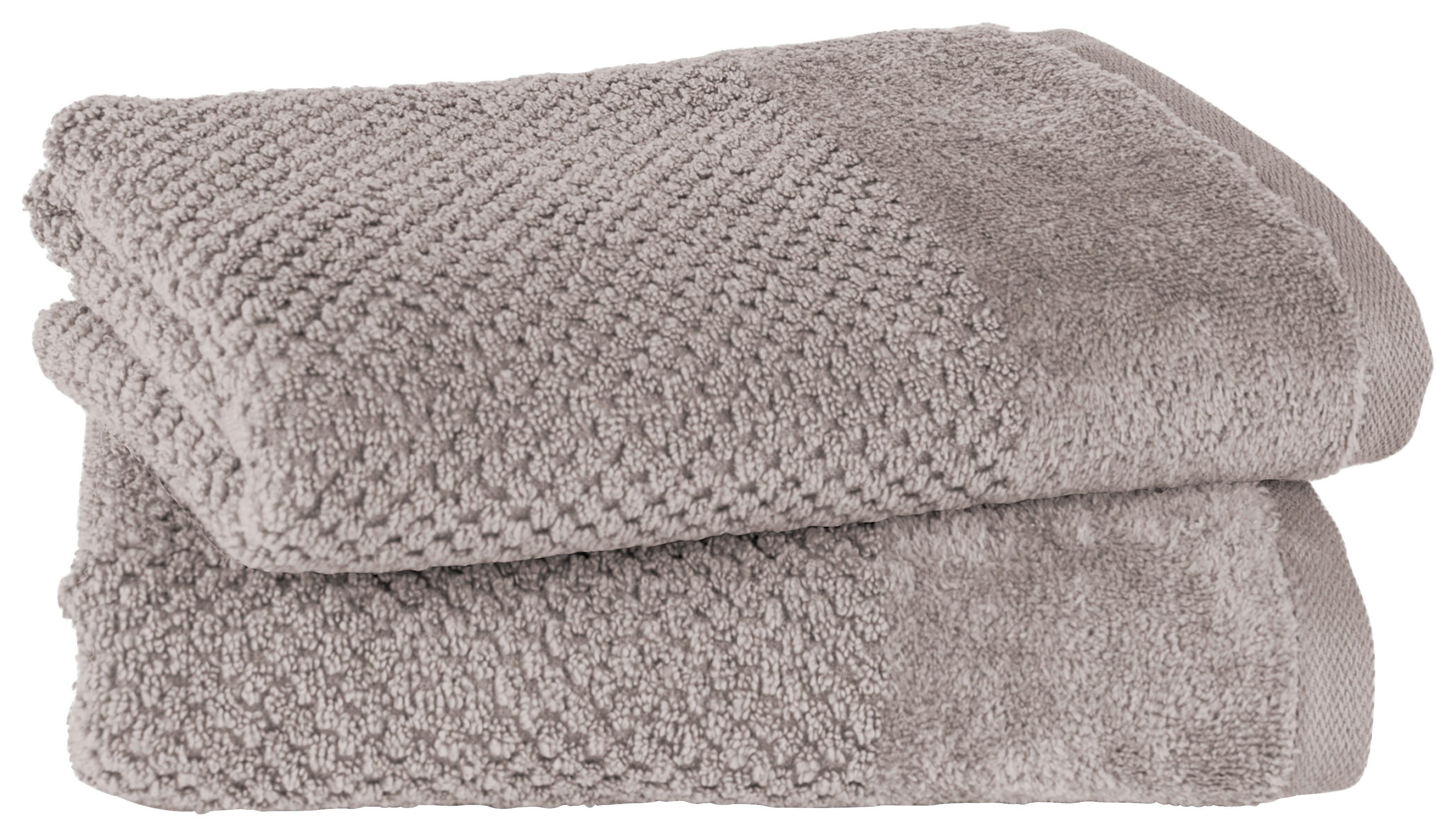 HANDTUCHSET Popcorn 2er Set Taupe - Graubraun, Basics, Textil (50/100cm)