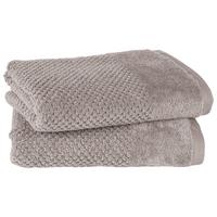 HANDTUCHSET Popcorn 2er Set Taupe - Graubraun, Basics, Textil (50/100cm)
