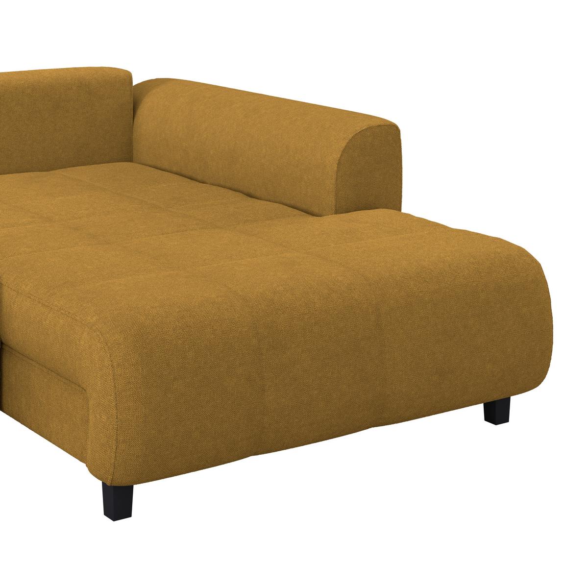 Ecksofa Mendoza - Senfgelb/Schwarz, Design, Textil (309/197cm) - Ondega