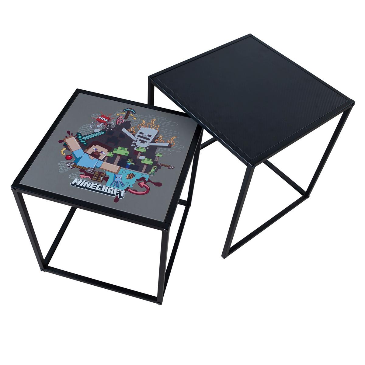 Beistelltischset Minecraft - Schwarz, MODERN, Holzwerkstoff/Metall (45/48/45cm) - Minecraft