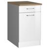 Küchenunterschrank Mailand Weiß B: 50 Cm - Weiß Hochglanz/Weiß, MODERN, Holzwerkstoff (50/85/60cm) - Held
