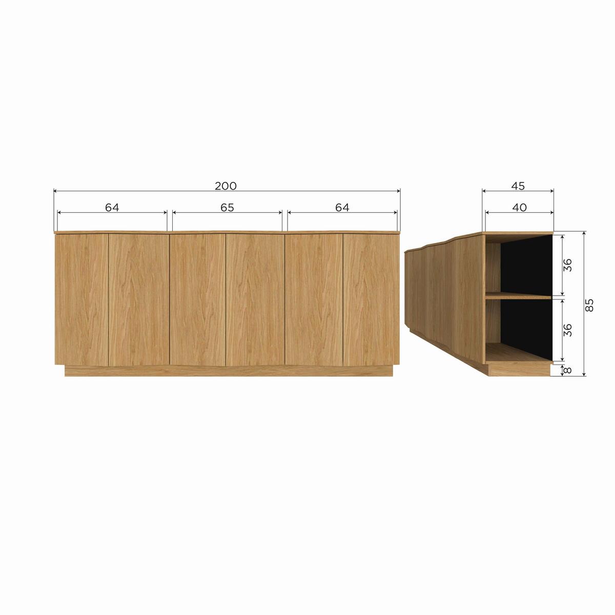 Kommode Zuma Eichefarben B: 200cm - Eichefarben, Design, Holz (200/85/45cm) - Livetastic