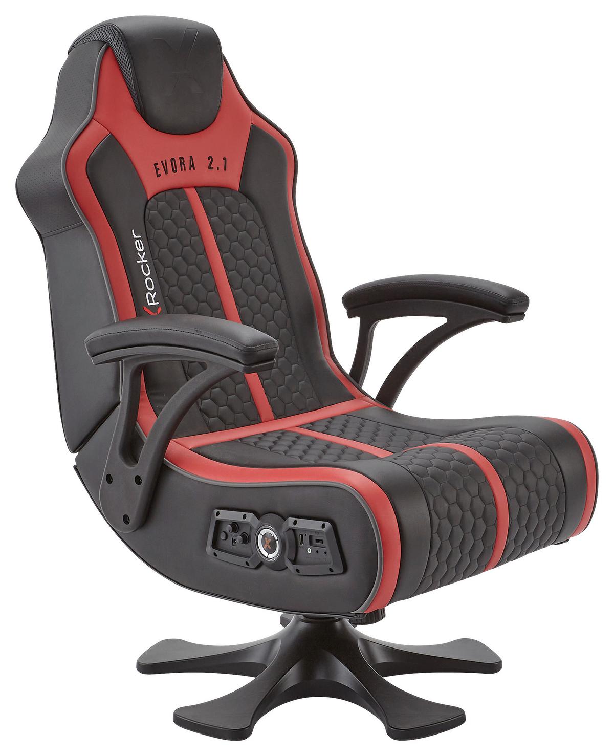 Gamingsessel Evora 2.1 - Rot/Schwarz, MODERN, Kunststoff/Textil (65/102,5/78cm) - X Rocker