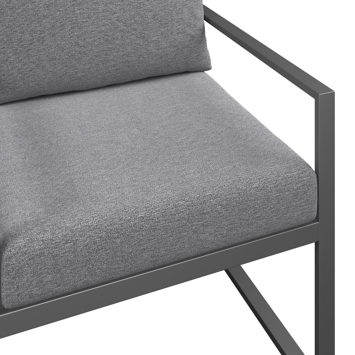 Gartensessel Leon - Dunkelgrau/Anthrazit, MODERN, Textil/Metall (66/69/65cm) - Beldano