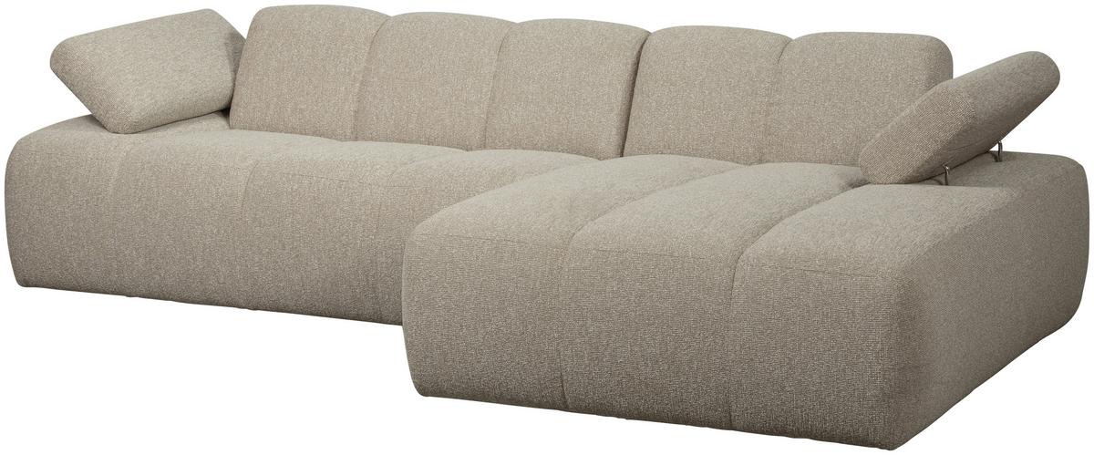 Ecksofa Mojo Beige S: 284x160 Cm - Beige/Schwarz, Design, Textil (284/160cm) - Livetastic