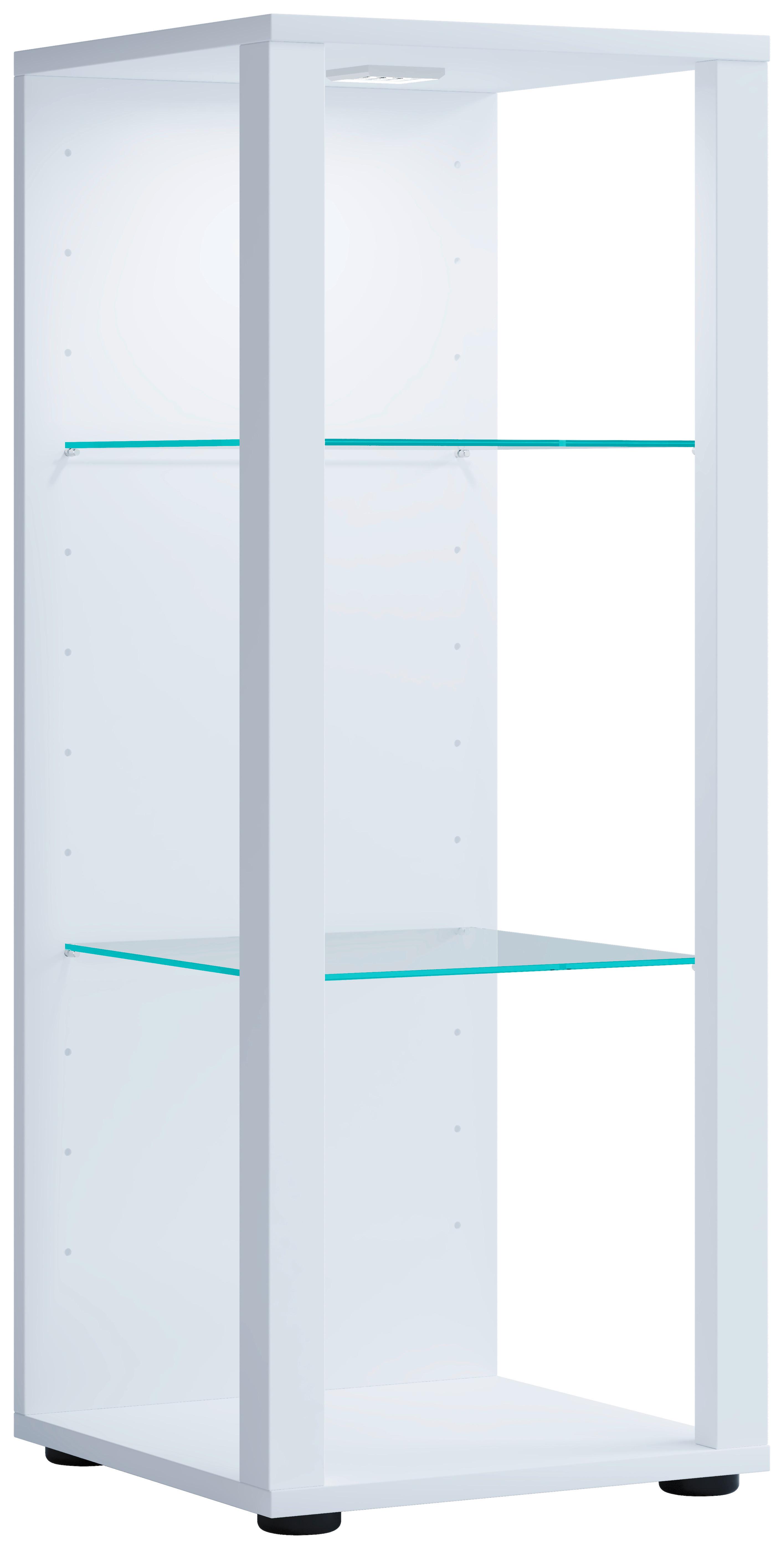 Vitrine Glasol M B: 35 Cm Weiß - Schwarz/Weiß, MODERN, Glas/Holzwerkstoff (35/90/35cm) - MID.YOU