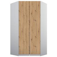 ROHOVÁ ŠATNÍKOVÁ SKRIŇA ALABAMA - sivá/svetlosivá, Modern, kompozitné drevo (117/229/117cm)