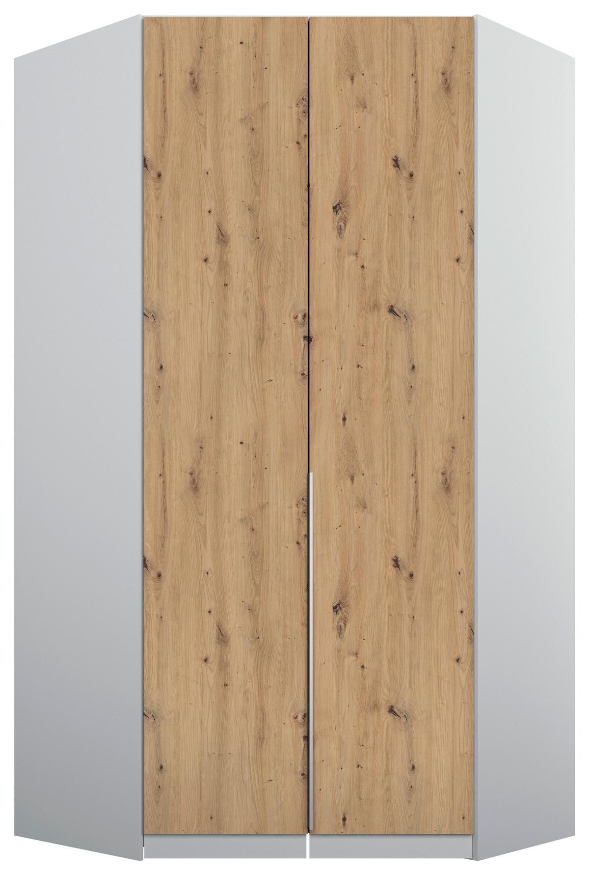 ROHOVÁ ŠATNÍKOVÁ SKRIŇA ALABAMA - sivá/svetlosivá, Modern, kompozitné drevo (117/229/117cm)