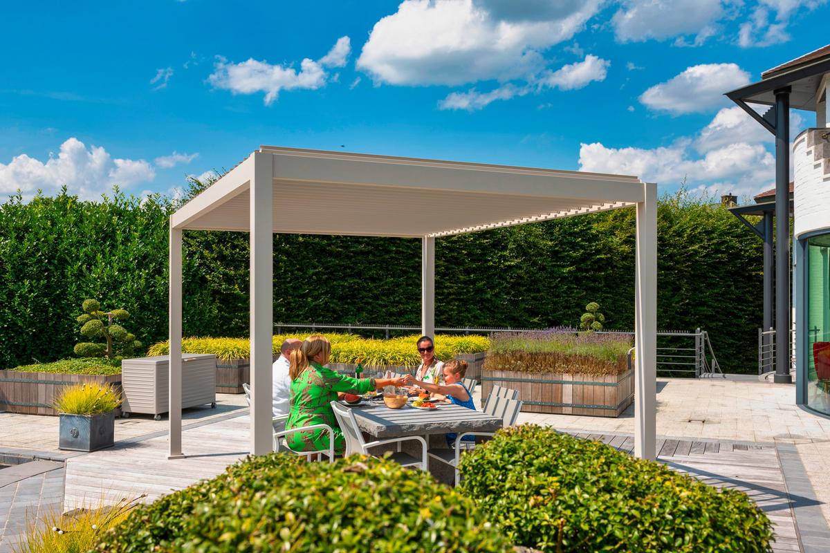 Pergola Deluxe 3x3 M - Grau, LIFESTYLE, Metall (300/250/300cm) - Gardenson