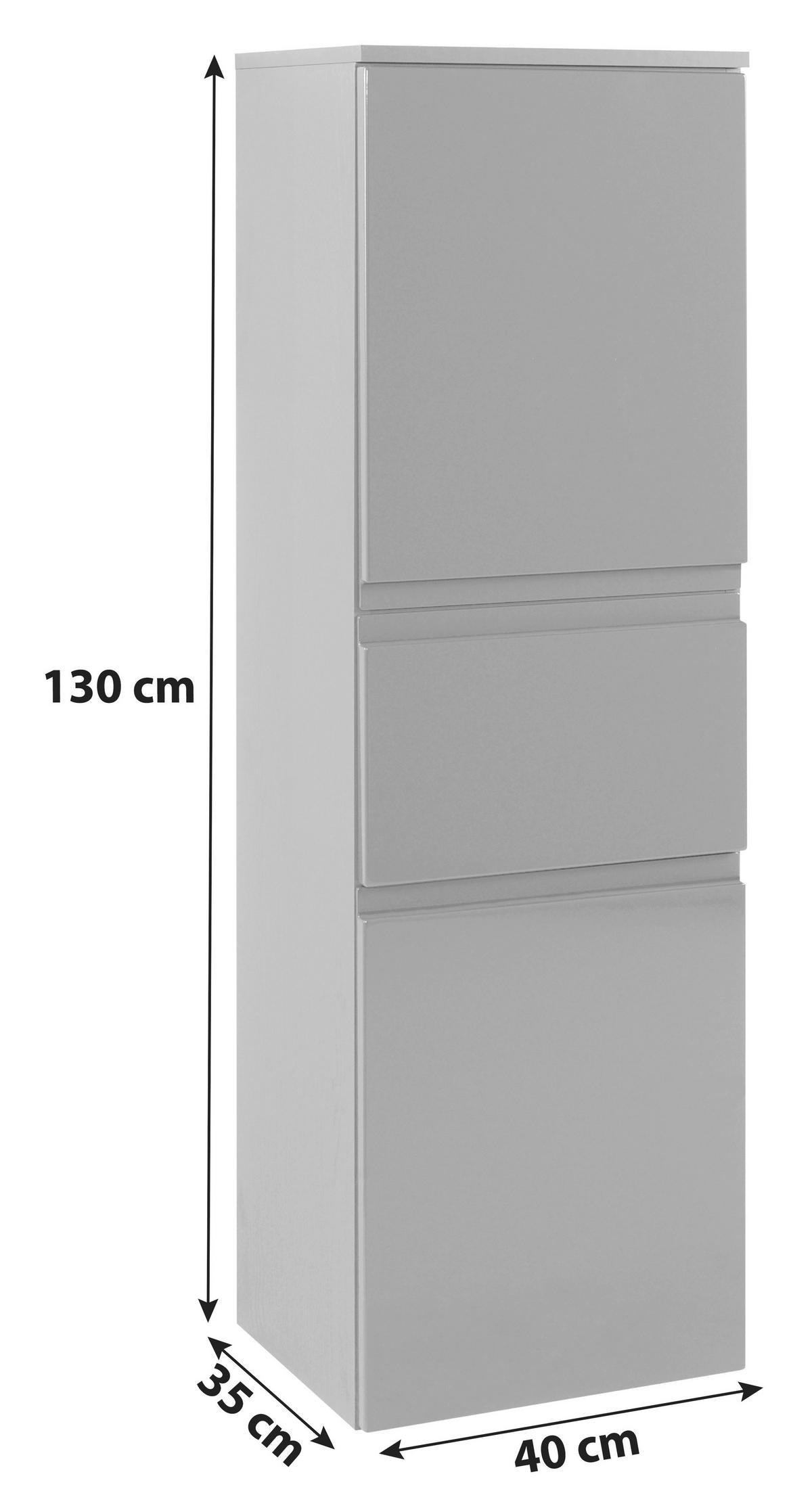 Midischrank Mit Soft-Close Cardiff 40cm, Graphit Dekor - Graphitfarben, Design, Holzwerkstoff (40/130/35cm) - Held