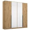 Drehtürenschrank Artemis B: 181 cm Weiß/Eiche Dekor - Weiß/Eiche Artisan, MODERN, Glas/Holzwerkstoff (181/210/54cm) - Rauch Möbel