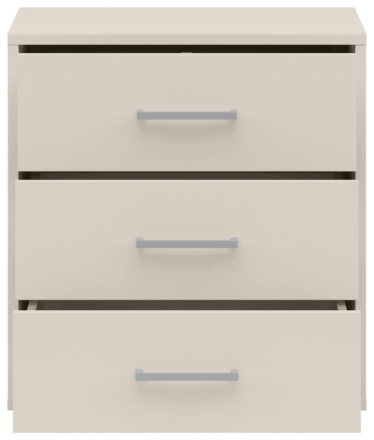 Nachtkästchen Smart IIi Kaschmir, 3 Laden,b:50cm - Kaschmir/Weiß, KONVENTIONELL, Holzwerkstoff (50/54/35cm)