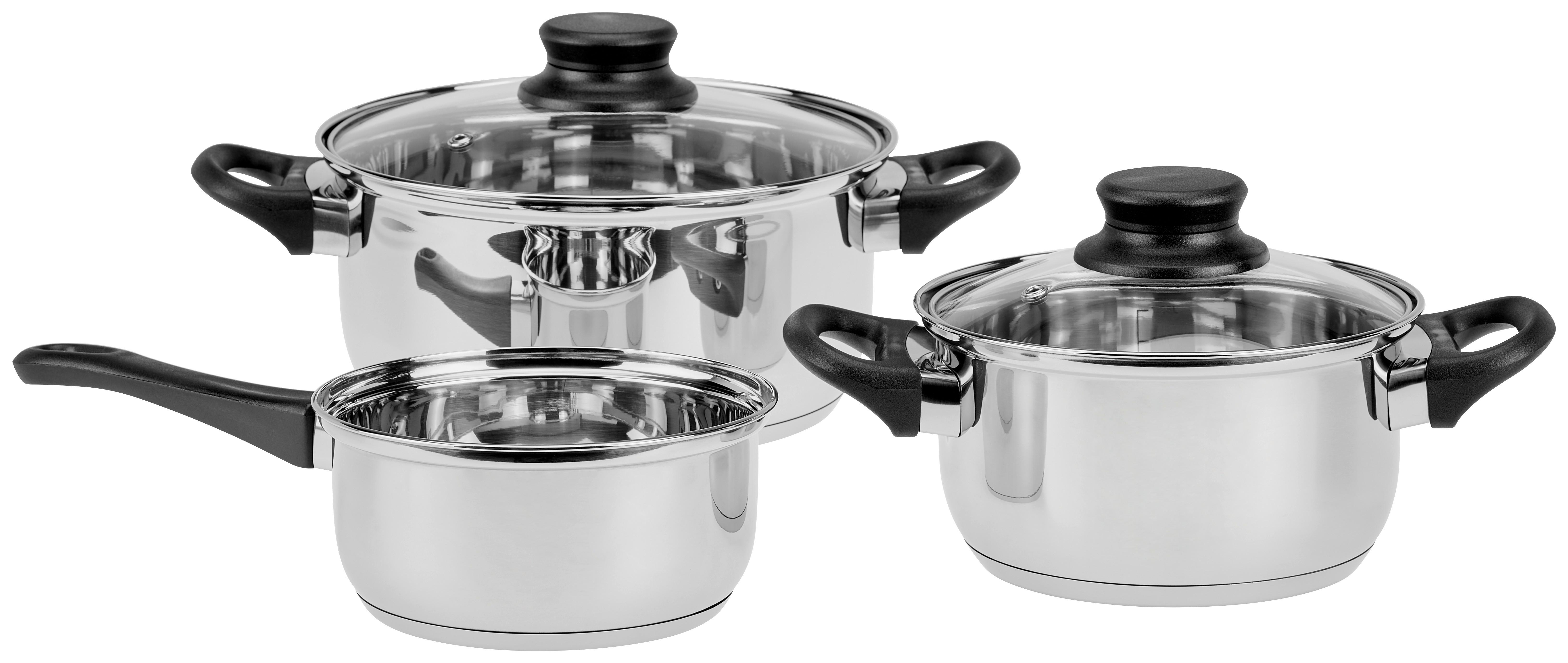 Kochtopfset Janek 5 -Teilig. Aus Edelstahl, mit Deckel