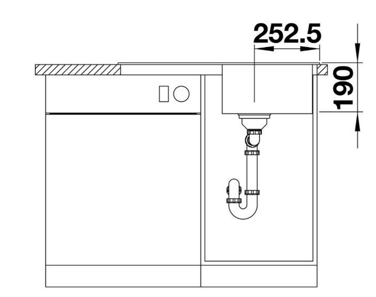 Granitový drez BLANCO LEGRA 45 S - antracitová, Basics, kameň (78/50/19cm) - Blanco