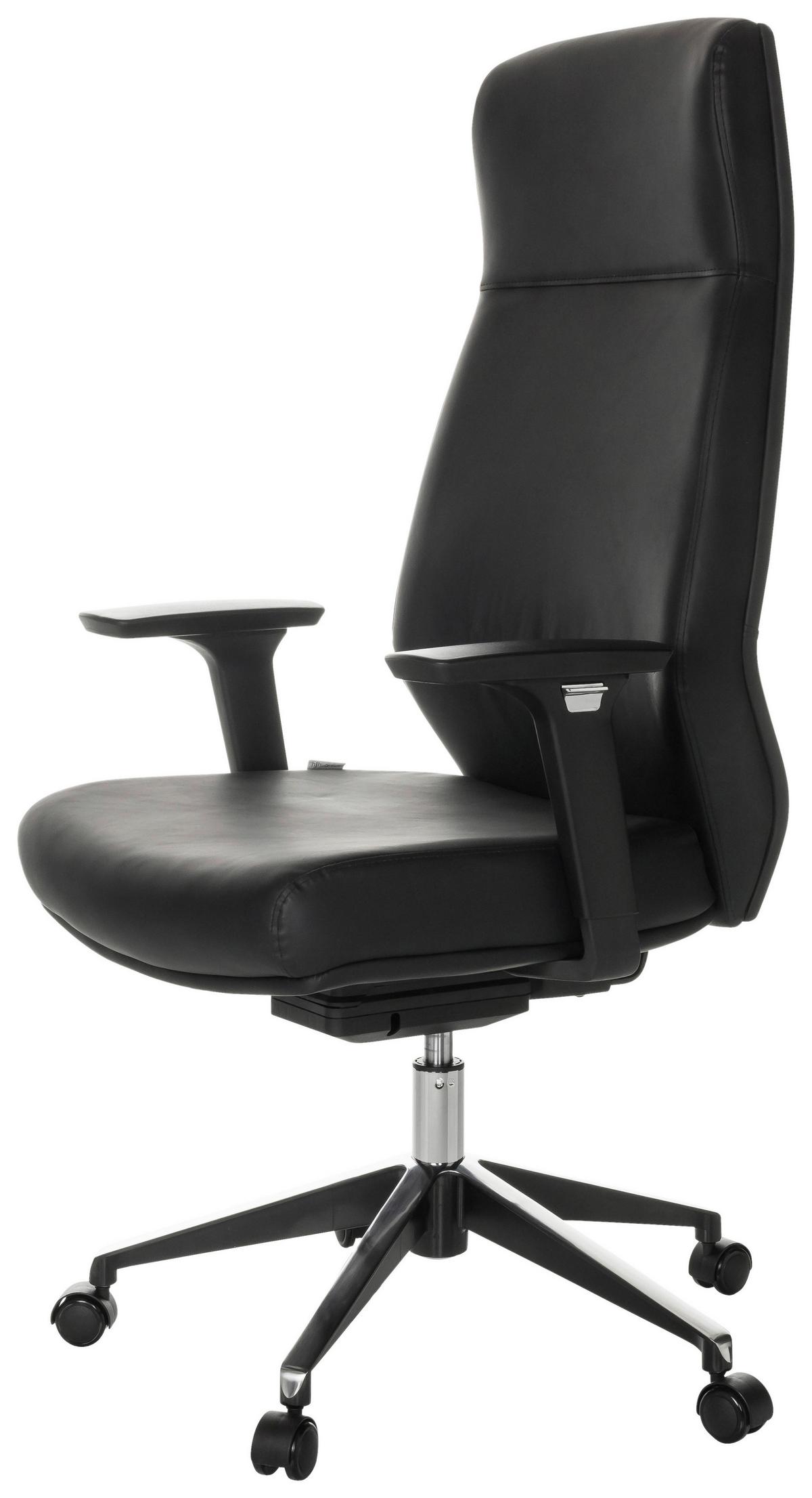 Chefsessel Vitoro Eco - Schwarz, Basics, Leder/Kunststoff (68/123-130/68cm) - MID.YOU