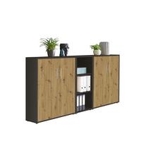 AKTENSCHRANK OFFICE EDITION - SW SET 8 - Anthrazit/Eiche Artisan, MODERN, Holzwerkstoff (212,9/113,6/33cm) - MID.YOU