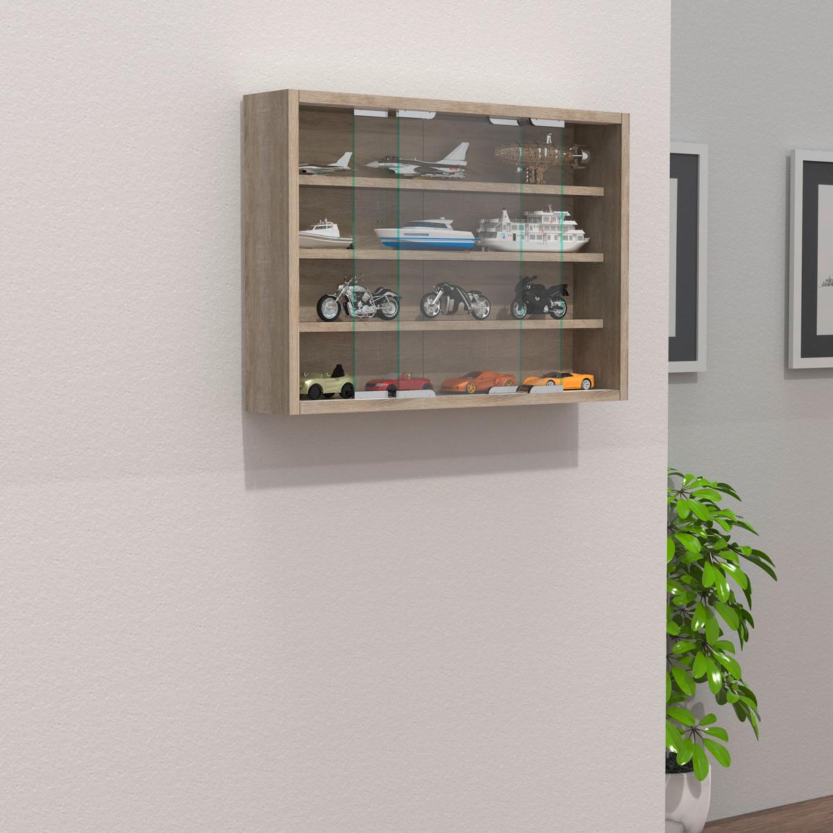 Hängevitrine Agisa M B: 37 cm Sonoma Eiche Dekor - Sonoma Eiche, MODERN, Glas/Holzwerkstoff (57/40/10cm) - MID.YOU
