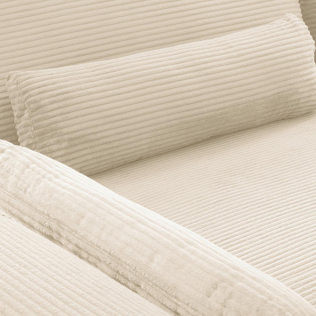 Ecksofa Berlin Creme Cord 172x313 cm - Creme/Schwarz, Design, Textil (172/313cm) - P & B