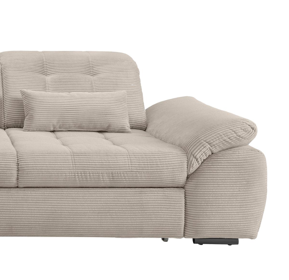 Ecksofa Mit Bettkasten Rigatti Beige S: 184x314 Cm - Beige/Schwarz, MODERN, Textil (184/314cm) - Livetastic