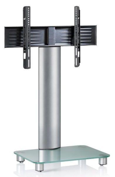 TV-Rack Tosal B: 60 cm - Klar/Silberfarben, KONVENTIONELL, Glas/Metall (60/100/44cm) - MID.YOU