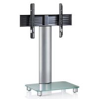 TV-Rack Tosal B: 60 cm - Klar/Silberfarben, KONVENTIONELL, Glas/Metall (60/100/44cm) - MID.YOU