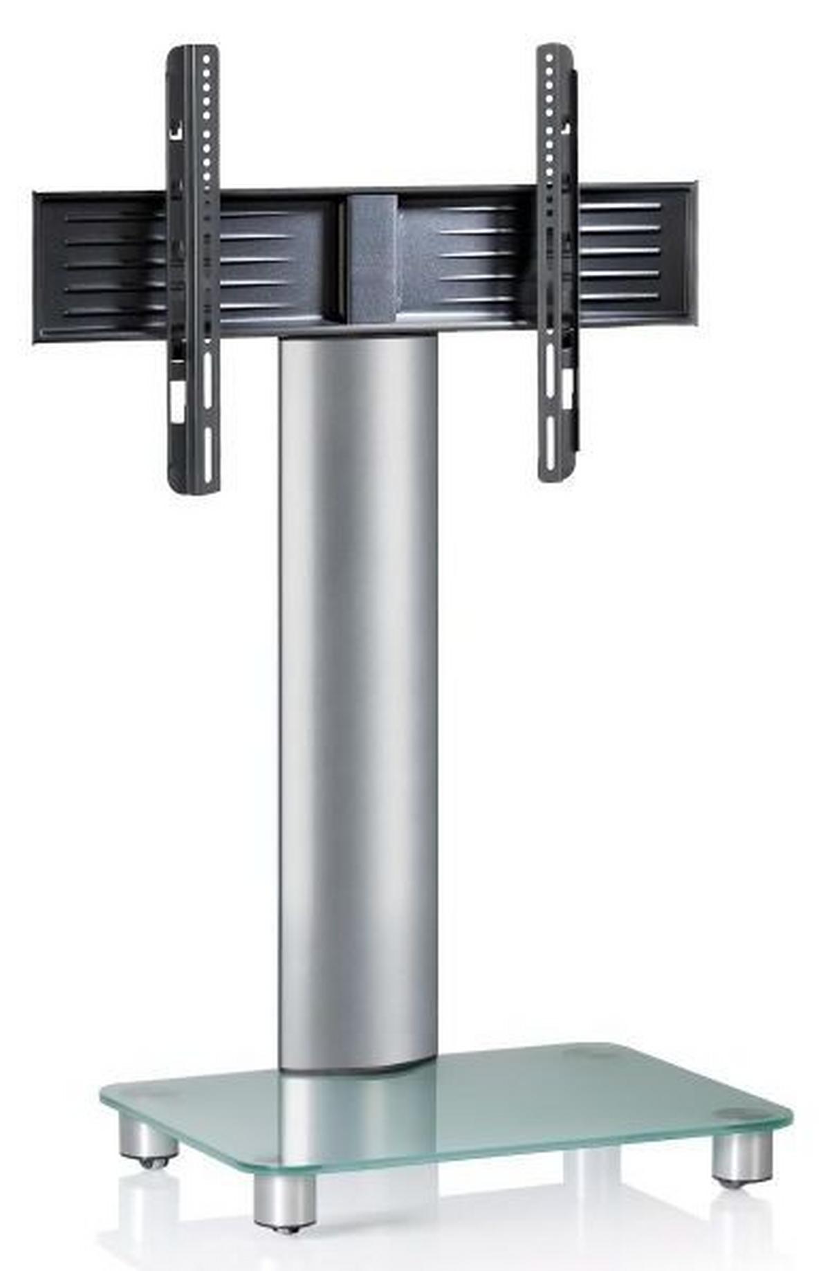 TV-Rack Tosal B: 60 cm - Klar/Silberfarben, KONVENTIONELL, Glas/Metall (60/100/44cm) - MID.YOU
