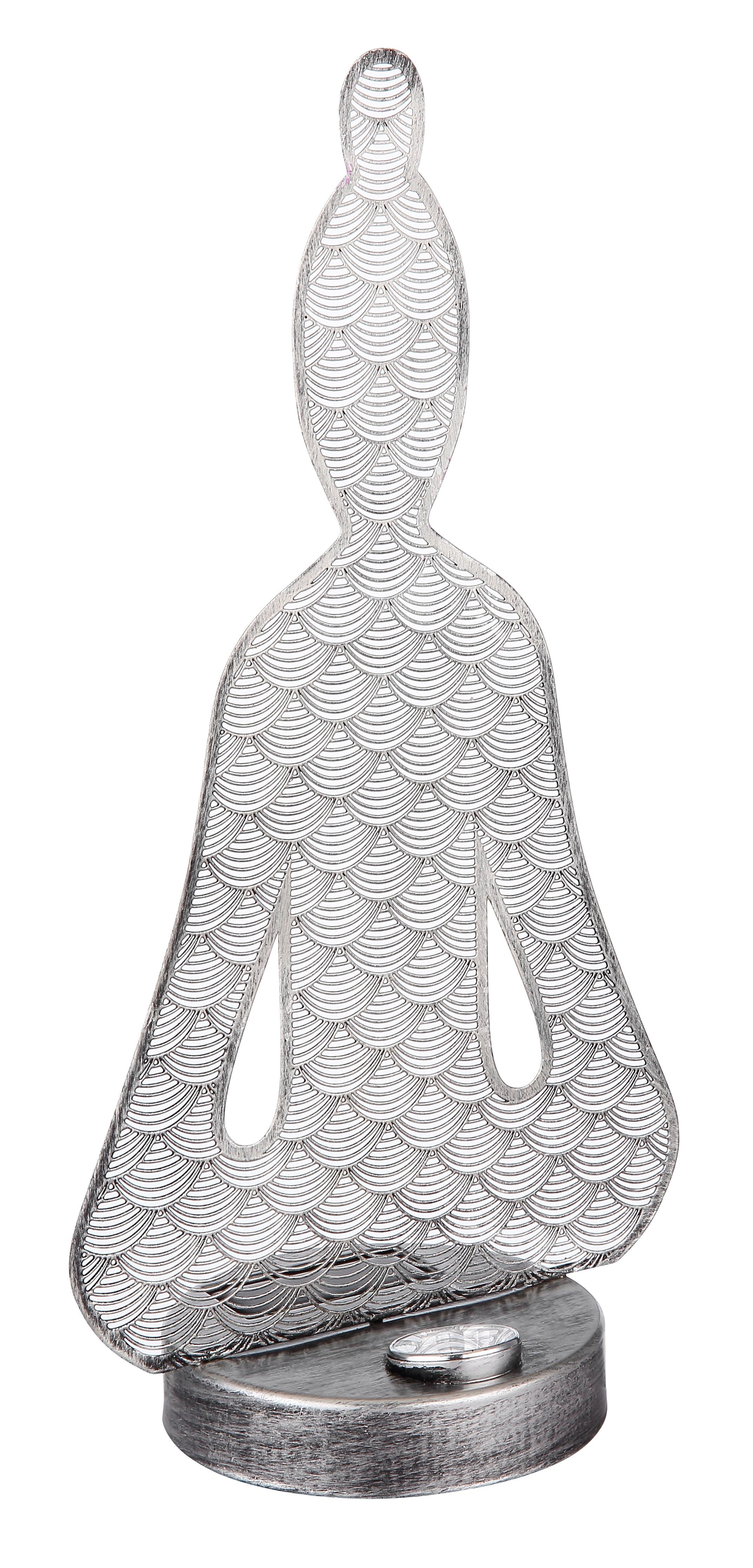 Solarleuchte Metall Antik Silberfarben - Transparent/Silberfarben, Design, Kunststoff/Metall (19/12/36cm) - Globo