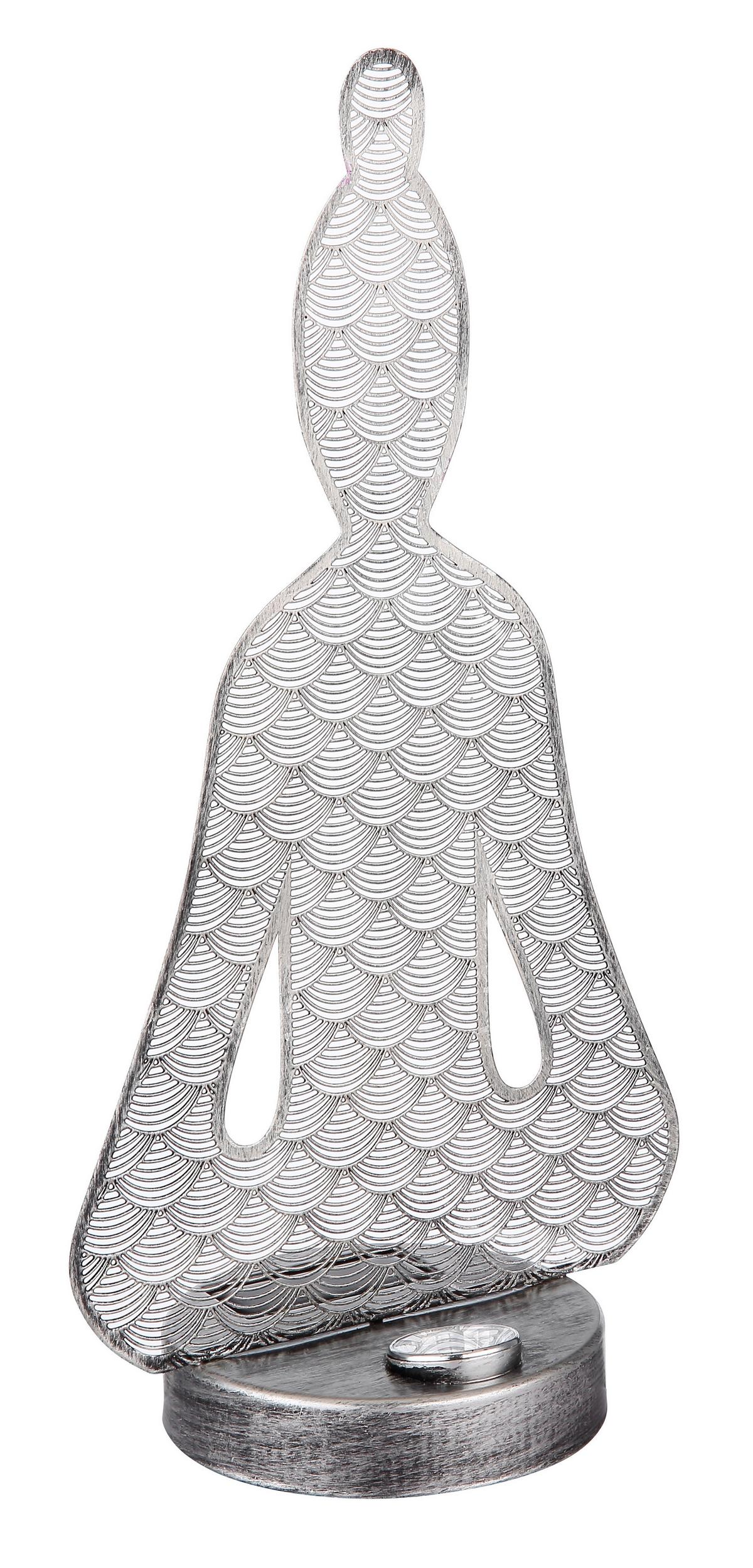 Solarleuchte Metall Antik Silberfarben - Transparent/Silberfarben, Design, Kunststoff/Metall (19/12/36cm) - Globo