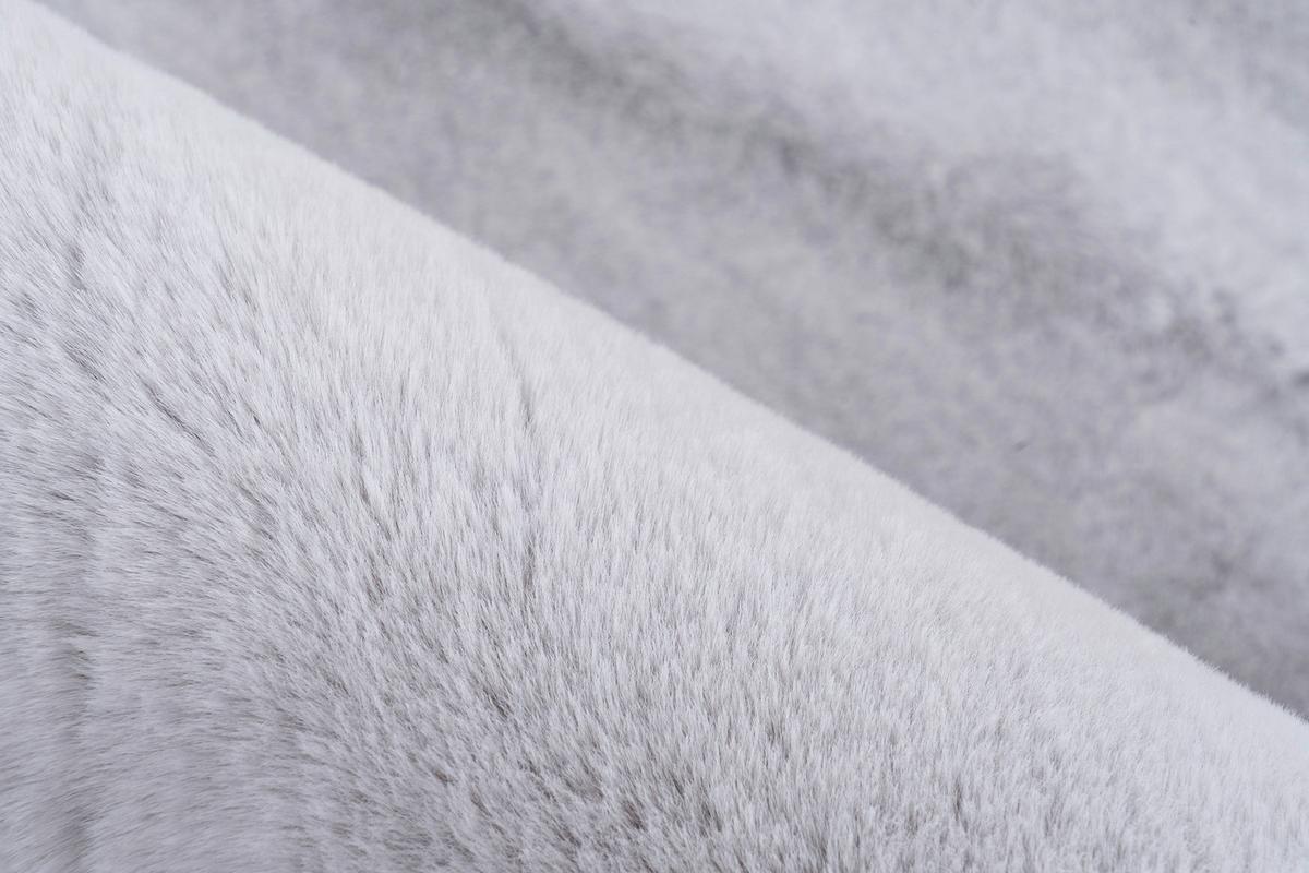 Hochflorteppich Saika 100 - Weiß/Grau, KONVENTIONELL, Textil (80/150cm) - Kayoom