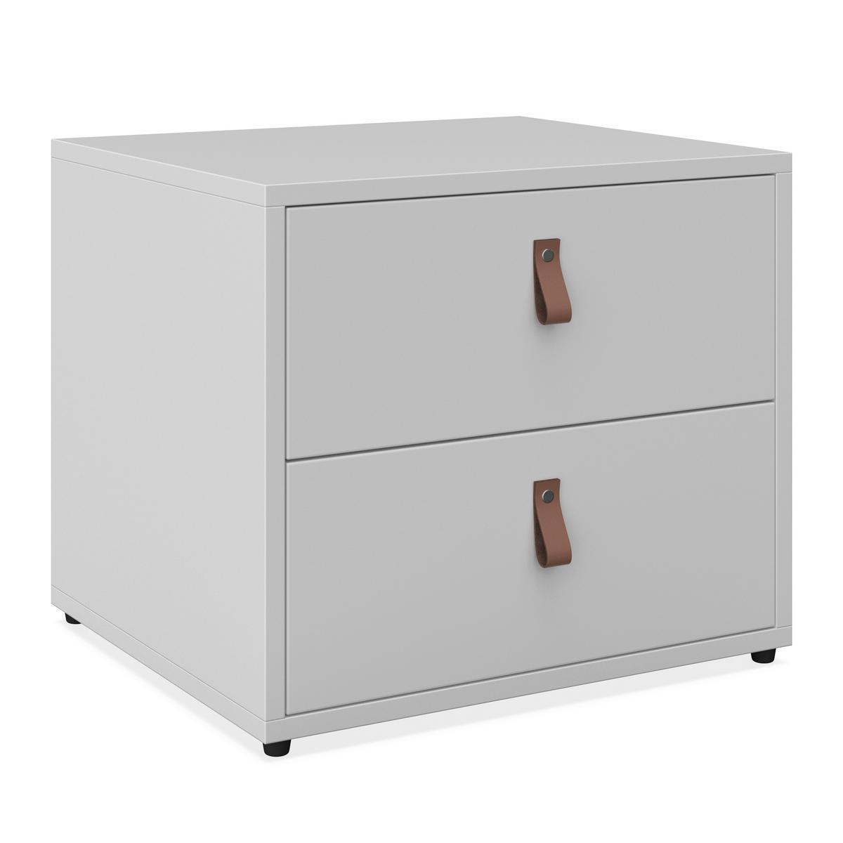 Noční stolek MICK - bílá/černá, Moderní, kompozitní dřevo/plast (46/40/40cm) - Modern Living
