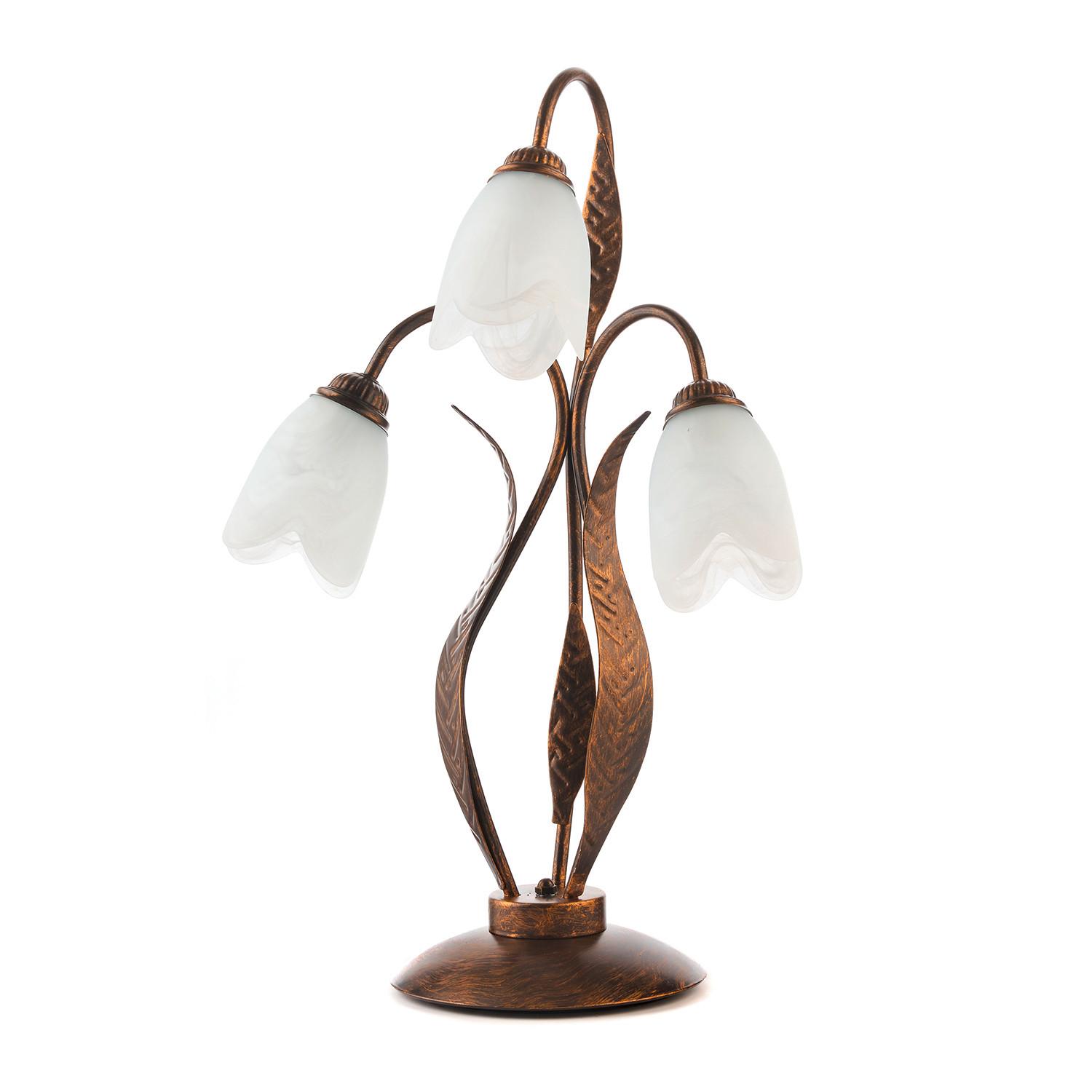 Tischleuchte 4240/Lg - Bronzefarben, KONVENTIONELL, Glas/Metall (48/61/48cm)