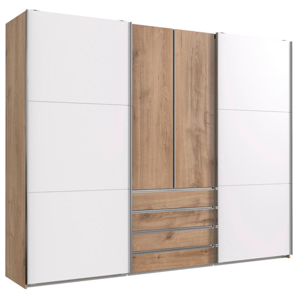Schwebetürenschrank mit Laden B:300cm Magic Eiche Dekor/Weiß