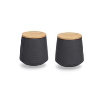 VORRATSDOSENSET Ø/H. ca. 11x11,4 cm, Schwarz - Schwarz, Basics, Keramik (11/11,4cm) - Zeller Present