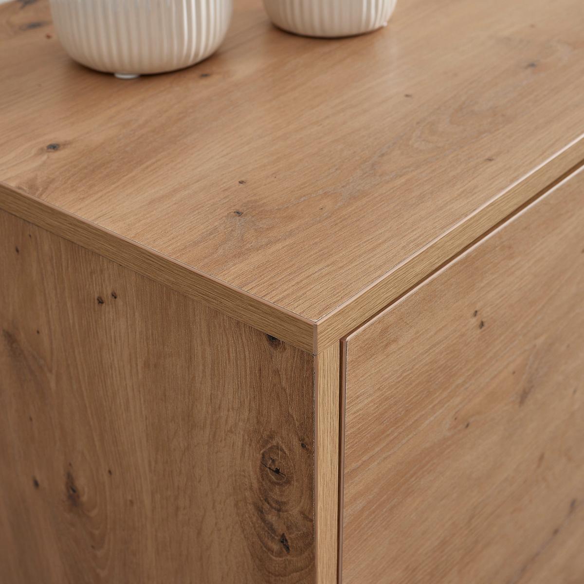 Komoda FOSCA - černá/barvy dubu, Moderní, kov (100/76/40cm) - Bessagi Home