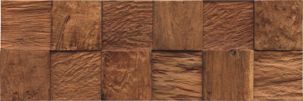 Wandverkleidung Teak Classic Cube Natur - Braun, Basics, Holz (55.2/18.4/2cm)
