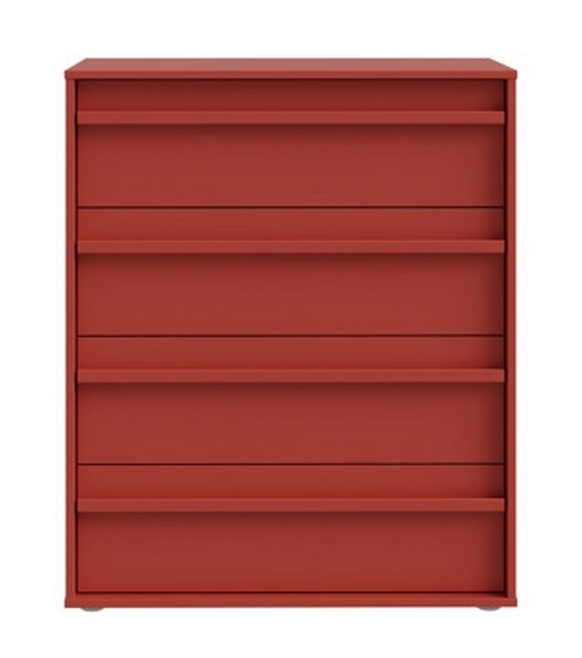 Komoda CANADA červená, š: 78,4 cm - červená, Modern, kompozitné drevo (78,4/94,4/42cm)