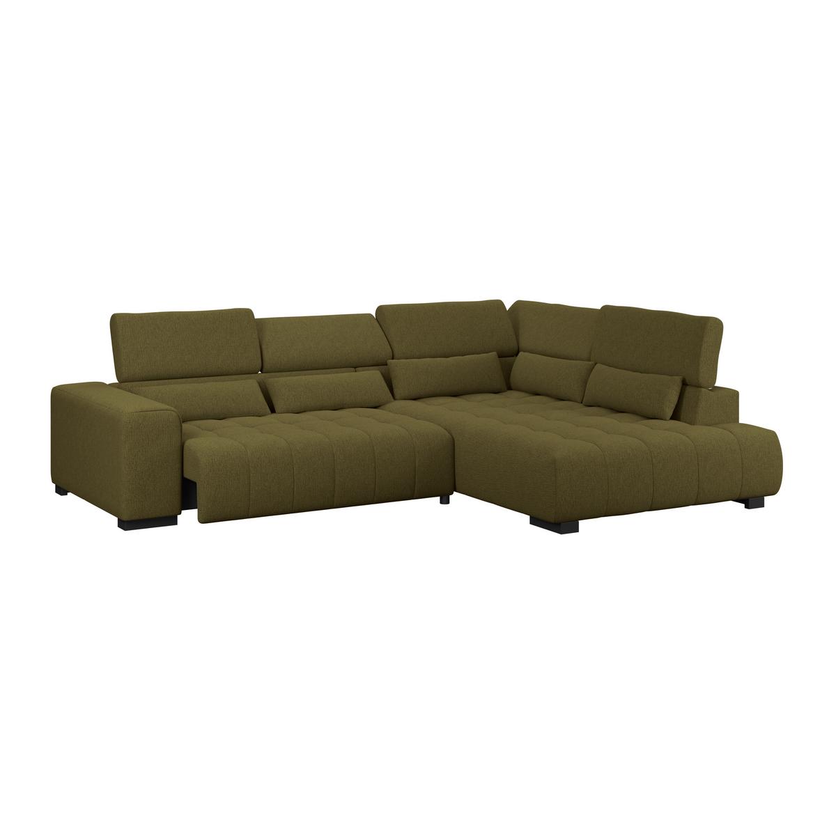 Ecksofa Matera Olivgrün S: 311x226cm - Schwarz/Olivgrün, Trend, Textil (311/226cm)