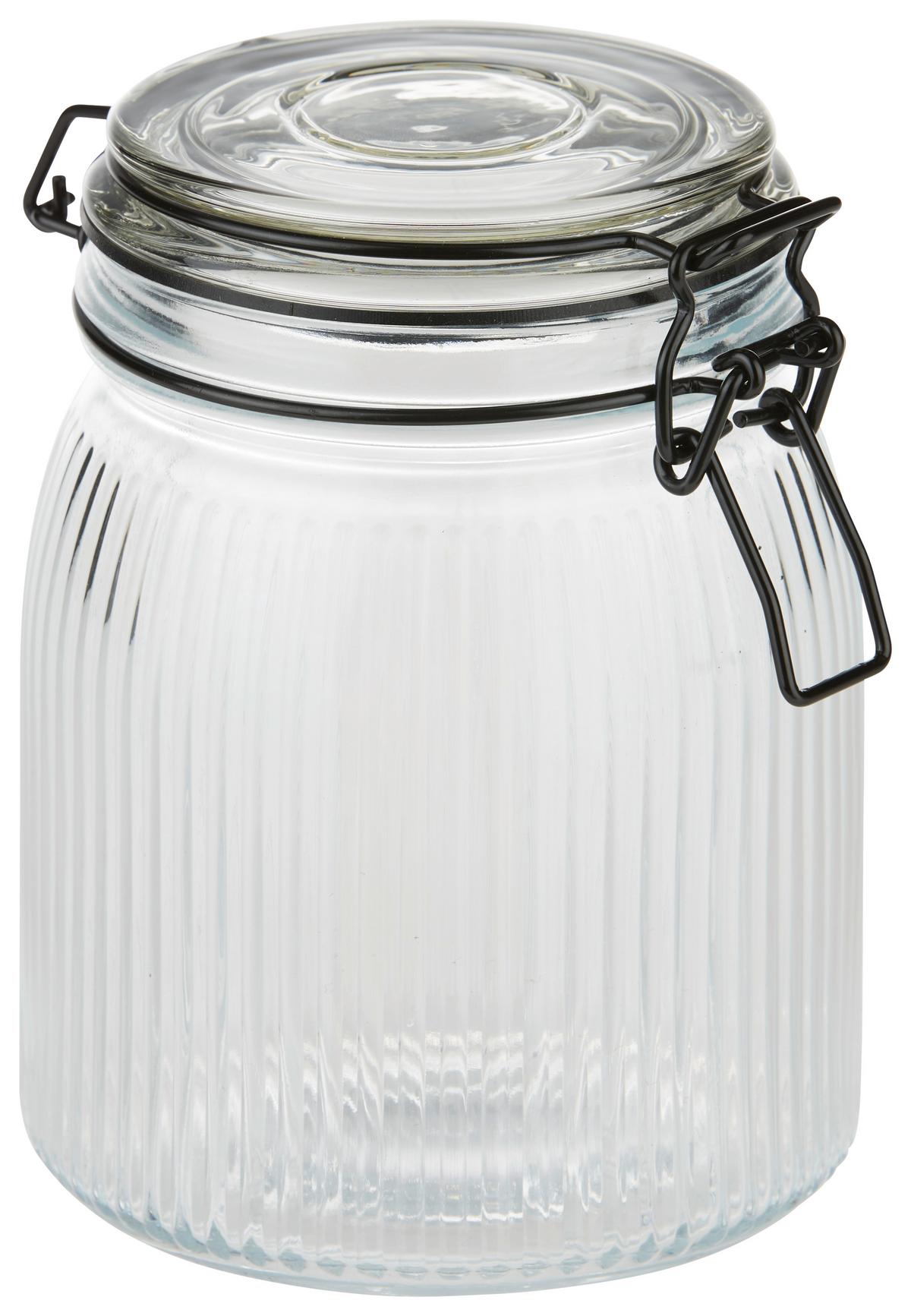 Dóza na potraviny Juna, 0,9l - priehľadné, Modern, kov/plast (11/15,2cm) - Premium Living