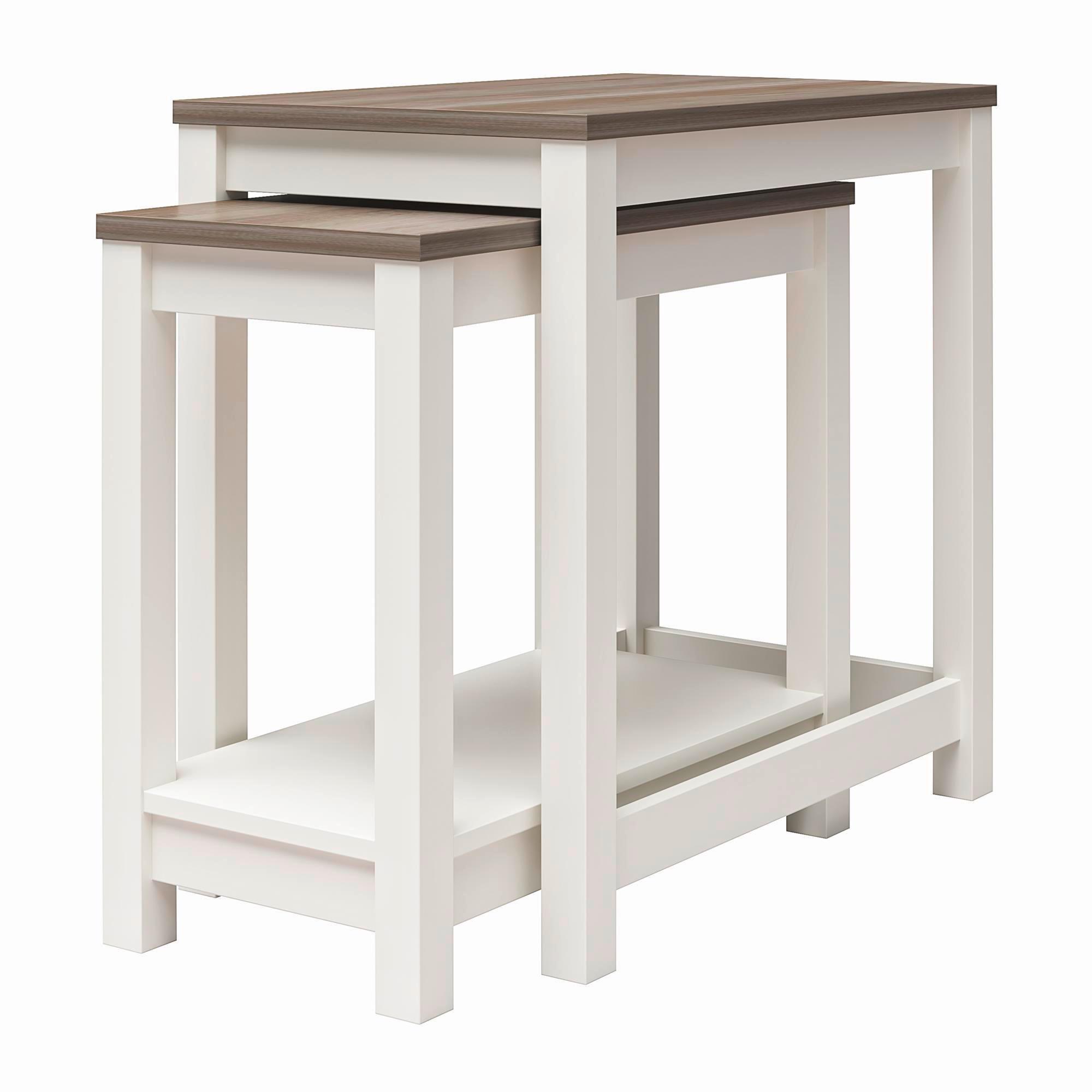 Beistelltisch Chapel Hill Weiß/ Eiche Dekor B 38 cm - Eichefarben/Weiß, Design, Holzwerkstoff (38/60/61cm) - MID.YOU