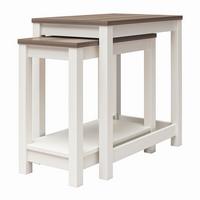 Beistelltisch Chapel Hill Weiß/ Eiche Dekor B 38 Cm - Eichefarben/Weiß, Design, Holzwerkstoff (38/60/61cm) - MID.YOU